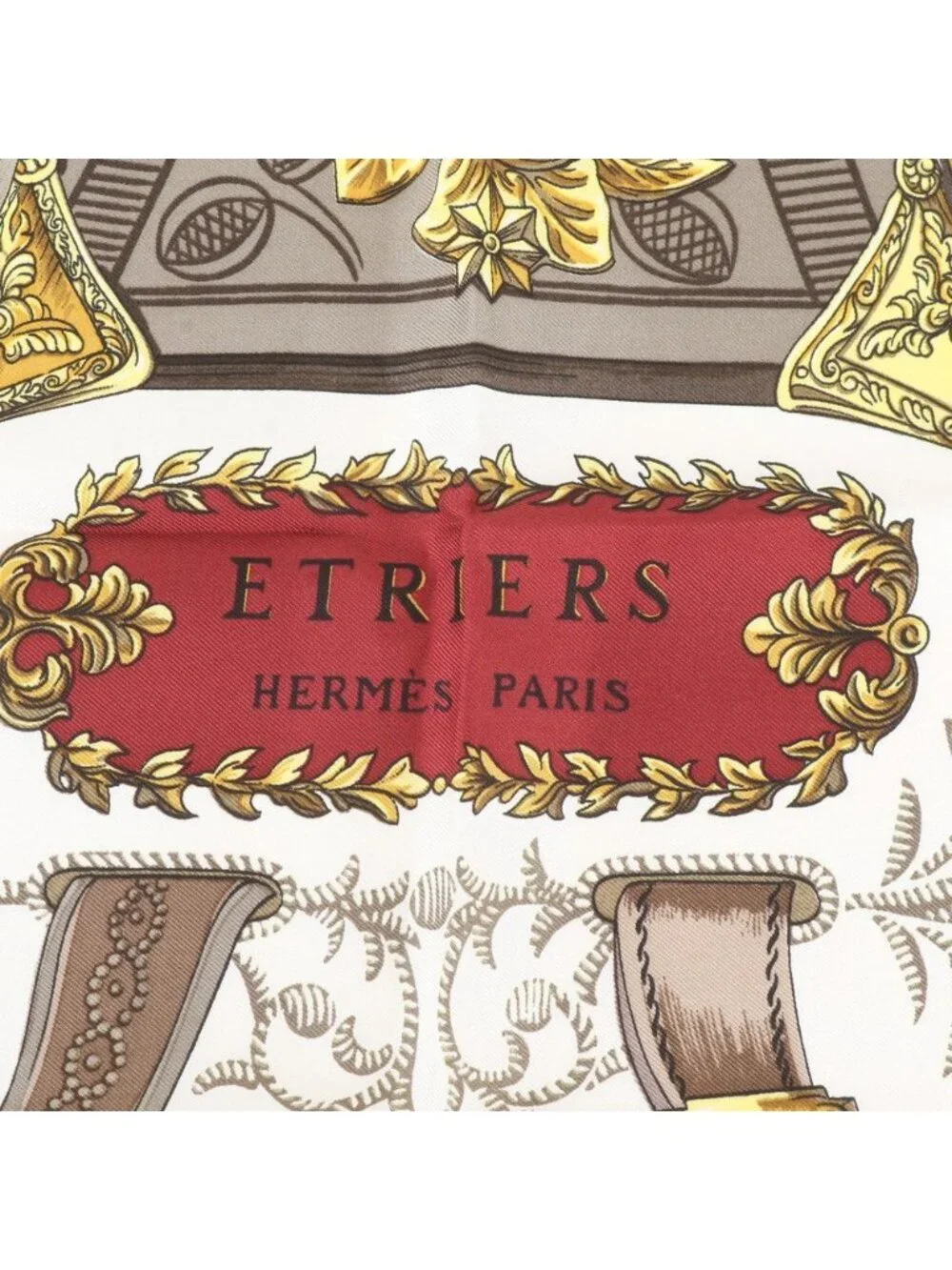 Hermes Carre 90 Etriers Stirrup Silk 100% Scarf